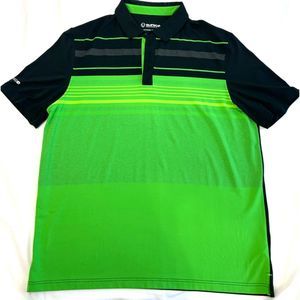 Sunice Mens XL Green Black Golf Polo Polyester Button Collar